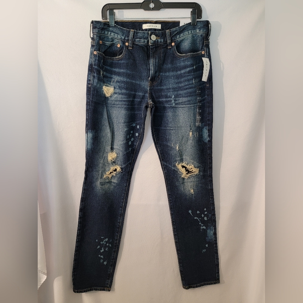 NWT PacSun Mens Distressed Skinny Jeans Size 32x32